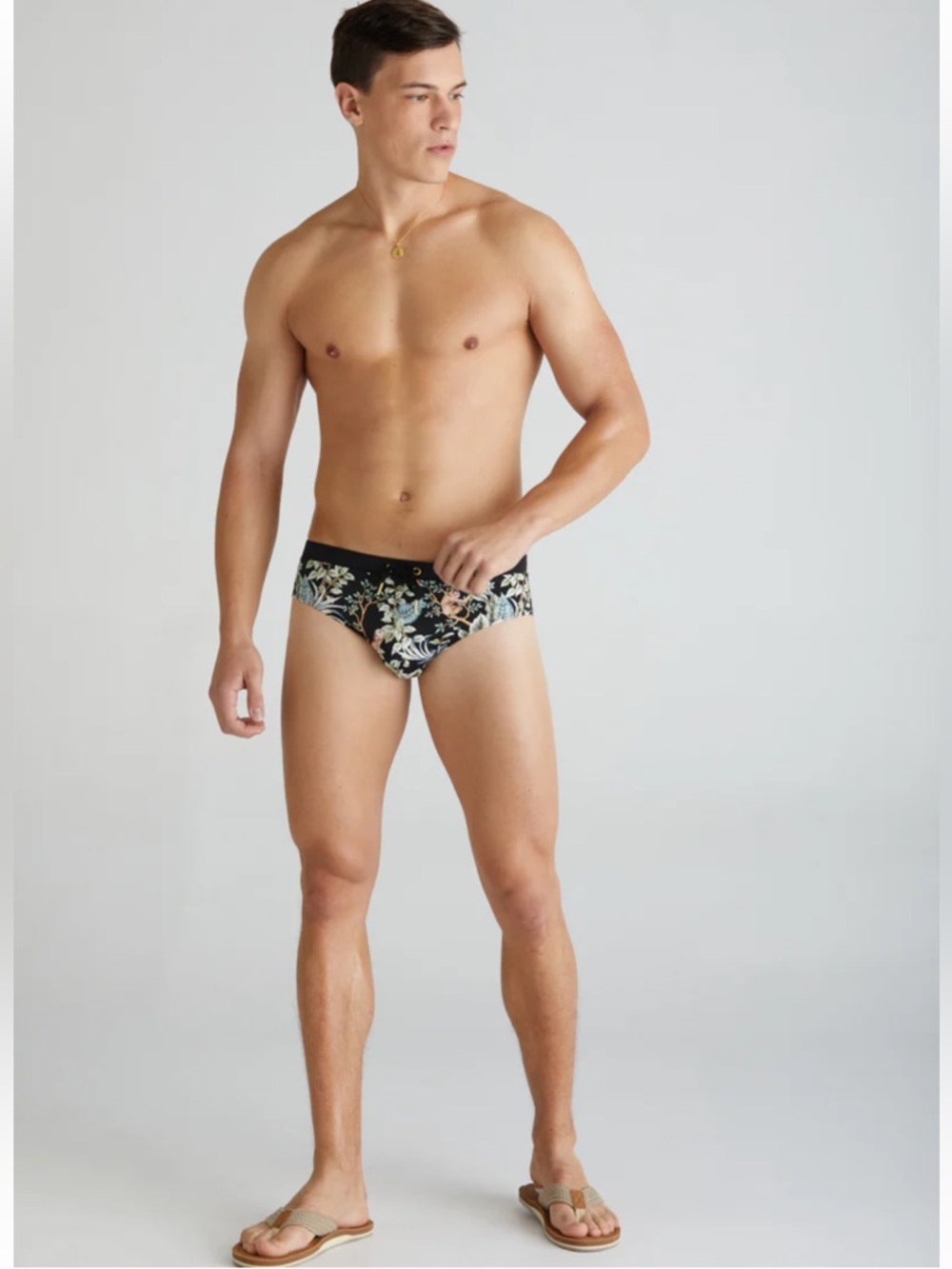 Aqua Blu Sumatra Multi Floral Racer Briefs Size M
